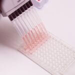 Platform lab in vitro pink liquid