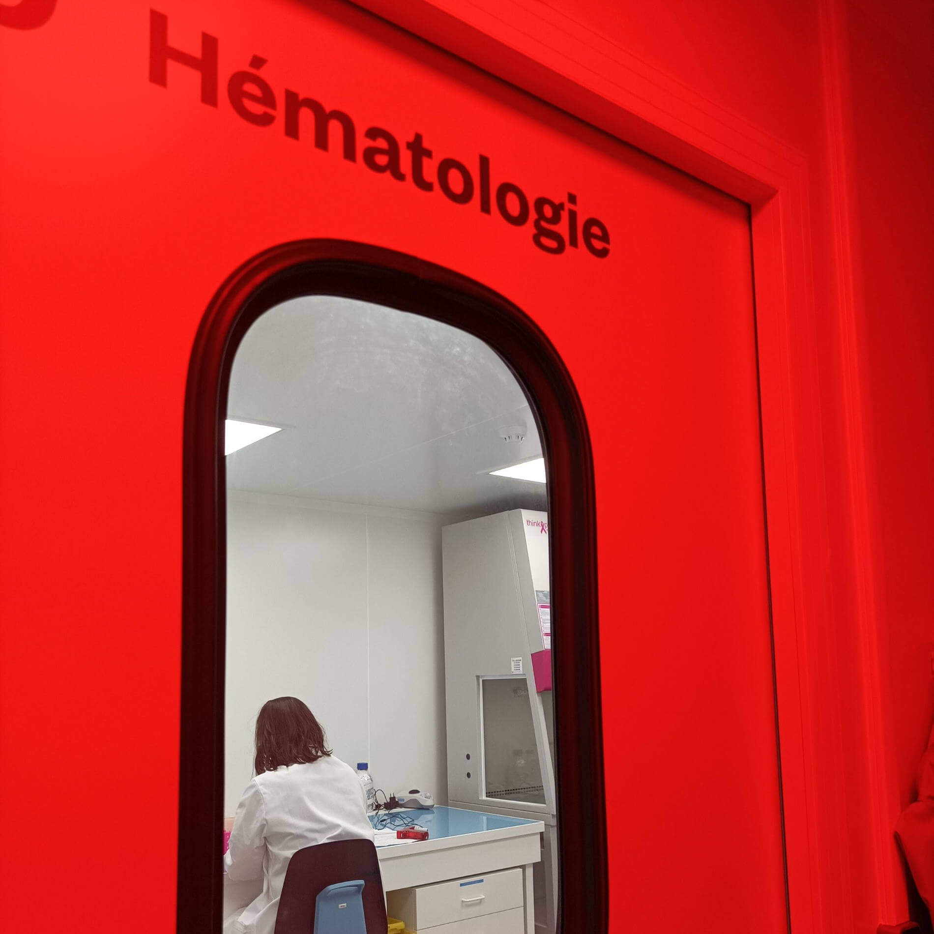 people working at hematology test room in vitro